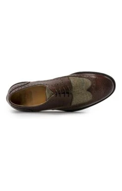 British Pure New Wool Tweed Brogue Shoe -Best Fashion Shoes Shop TA23640DKBRNGRNLOVAT 1