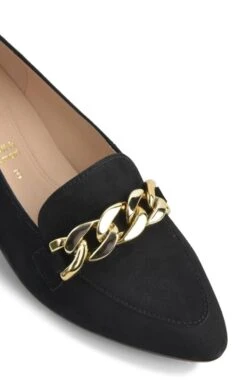 Ladies Gabor Mid Heel Chain Suede Shoe -Best Fashion Shoes Shop TA23681BLACK 2