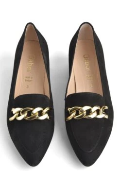 Ladies Gabor Mid Heel Chain Suede Shoe -Best Fashion Shoes Shop TA23681BLACK 4