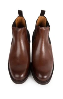 Men's Grain Leather Chelsea Boot -Best Fashion Shoes Shop TA23739CHESTNUTGRAIN 4