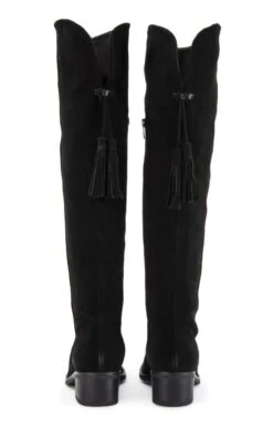 Tall Suede Boots With Tassel -Best Fashion Shoes Shop TA35010BLACK 6