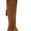 Tall Suede Boots With Tassel -Best Fashion Shoes Shop TA35010TAN