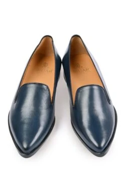 Leather Pointed Loafer -Best Fashion Shoes Shop TA77773NAVY 4