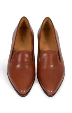 Leather Pointed Loafer -Best Fashion Shoes Shop TA77773TAN 4