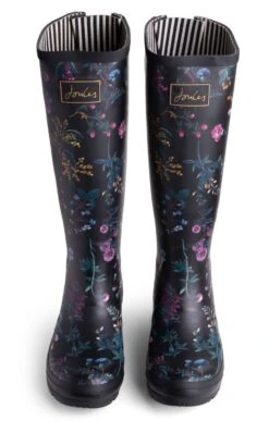Ladies Joules Printed Wellies -Best Fashion Shoes Shop TA89120BLACKBOTANICAL 4