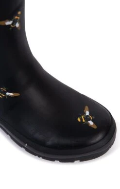 Ladies Joules Printed Wellies -Best Fashion Shoes Shop TA89120BLACKMETALLICBEES 2