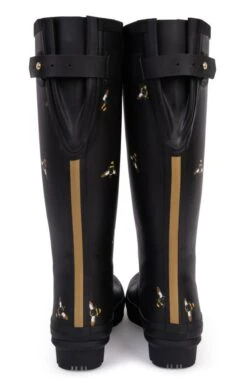 Ladies Joules Printed Wellies -Best Fashion Shoes Shop TA89120BLACKMETALLICBEES 5