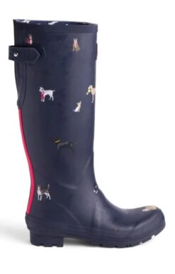 Ladies Joules Printed Wellies -Best Fashion Shoes Shop TA89120NAVYDOGS 1