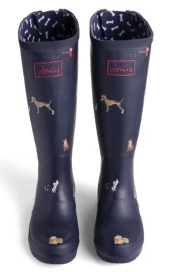 Ladies Joules Printed Wellies -Best Fashion Shoes Shop TA89120NAVYDOGS 4