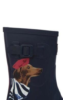 Ladies Joules Molly Mid-Height Printed Wellies -Best Fashion Shoes Shop TA89130NAVYSAUSAGEDOG 4