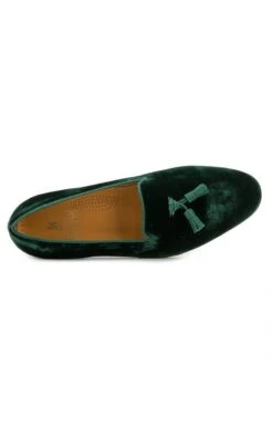 Mens Velvet Tassel Slipper -Best Fashion Shoes Shop TA99140DARKGREEN 1 1
