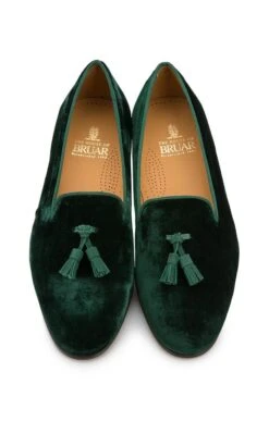 Mens Velvet Tassel Slipper -Best Fashion Shoes Shop TA99140DARKGREEN 4 1
