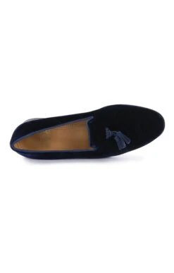Mens Velvet Tassel Slipper -Best Fashion Shoes Shop TA99140NAVY 2 1