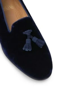Mens Velvet Tassel Slipper -Best Fashion Shoes Shop TA99140NAVY 3 1