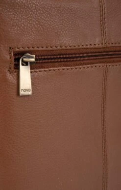 Ladies Zip Top Cross Body Bag -Best Fashion Shoes Shop TB00405CHESTNUT 2