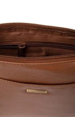 Ladies Zip Top Cross Body Bag -Best Fashion Shoes Shop TB00405CHESTNUT 4