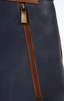 Ladies Front Zip Rucksack -Best Fashion Shoes Shop TB00408NAVYCHESTNUT 3