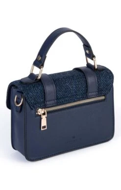 Mini Harris Tweed Satchel -Best Fashion Shoes Shop TB02013NAVYHB 1