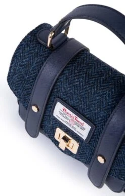 Mini Harris Tweed Satchel -Best Fashion Shoes Shop TB02013NAVYHB 2