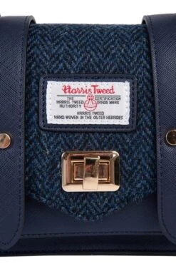 Mini Harris Tweed Satchel -Best Fashion Shoes Shop TB02013NAVYHB 3