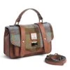 Midi Harris Tweed Satchel -Best Fashion Shoes Shop TB02014CHESTNUTBLUETTN