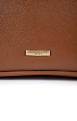 Ladies Tab Detail Cross Body Bag -Best Fashion Shoes Shop TB02126CHESTNUT 3