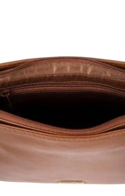 Ladies Tab Detail Cross Body Bag -Best Fashion Shoes Shop TB02126CHESTNUT 4