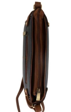 Ladies Tab Detail Cross Body Bag -Best Fashion Shoes Shop TB02126NAVYCHESTNUT 3