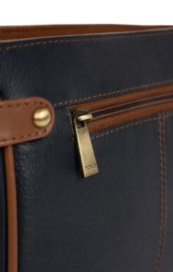 Ladies Tab Detail Cross Body Bag -Best Fashion Shoes Shop TB02126NAVYCHESTNUT 5