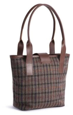 Tweed Tote Bag -Best Fashion Shoes Shop TB02301CHESTNUTPINECHECK 1