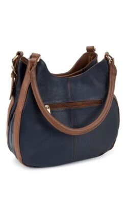 Ladies Slouchy Zip Top Bag -Best Fashion Shoes Shop TB04123NAVYCHESTNUT 1