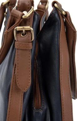 Ladies Slouchy Zip Top Bag -Best Fashion Shoes Shop TB04123NAVYCHESTNUT 3