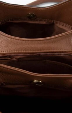 Ladies Slouchy Zip Top Bag -Best Fashion Shoes Shop TB04123NAVYCHESTNUT 4