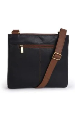 Ladies Zipped Cross Body Bag -Best Fashion Shoes Shop TB21003BLACKCHESTNUT 1