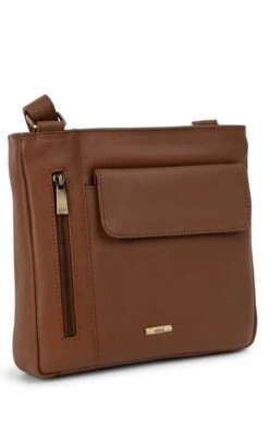 Ladies Zipped Cross Body Bag -Best Fashion Shoes Shop TB21003CHESTNUT 3