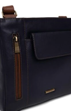 Ladies Zipped Cross Body Bag -Best Fashion Shoes Shop TB21003NAVYCHESTNUT 2