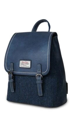 Ladies Harris Tweed Jura Backpack -Best Fashion Shoes Shop TB21082NAVYHB 1