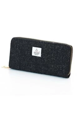 Ladies Harris Tweed Large Purse -Best Fashion Shoes Shop TB21084BLACKHB 2
