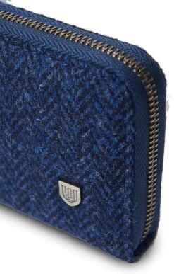 Ladies Harris Tweed Large Purse -Best Fashion Shoes Shop TB21084NAVYHB 2
