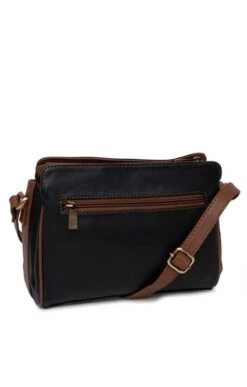 Ladies Leather Front Pocket Cross Body Handbag -Best Fashion Shoes Shop TB22151BLACKCHESTNUT 1