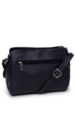 Ladies Leather Front Pocket Cross Body Handbag -Best Fashion Shoes Shop TB22151NAVY 1