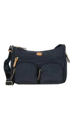Brics Two Pocket Zipped Shoulder Bag -Best Fashion Shoes Shop TB22570NAVY 1