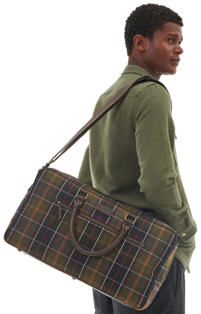 Barbour Tartan And Leather Holdall 3 Barbour Tartan And Leather Holdall