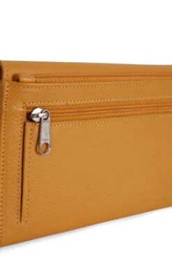 Ladies Flap Open Two Zip Purse -Best Fashion Shoes Shop TB30612MUSTARD 2