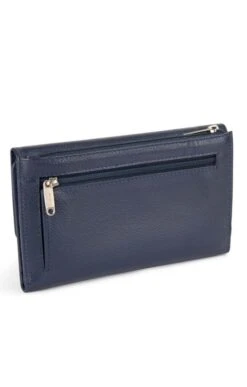Ladies Flap Open Two Zip Purse -Best Fashion Shoes Shop TB30612NAVY 1