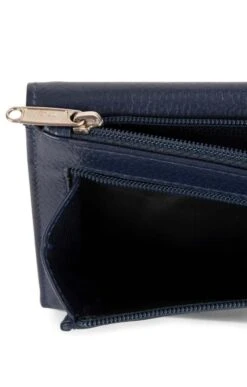 Ladies Flap Open Two Zip Purse -Best Fashion Shoes Shop TB30612NAVY 4