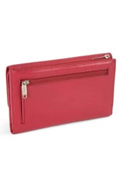 Ladies Flap Open Two Zip Purse -Best Fashion Shoes Shop TB30612RED 1