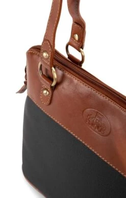 Rowallan Twin Handle Zip Top Bag -Best Fashion Shoes Shop TB40464BLACKTAN 2