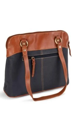 Rowallan Twin Handle Zip Top Bag -Best Fashion Shoes Shop TB40464NAVYTAN 1