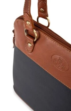 Rowallan Twin Handle Zip Top Bag -Best Fashion Shoes Shop TB40464NAVYTAN 2